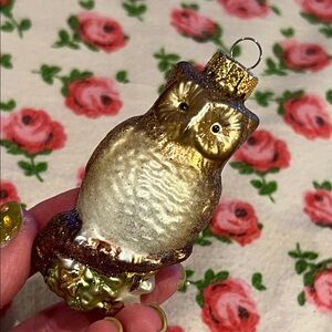 Gold and Brown Glads Owl Ornament